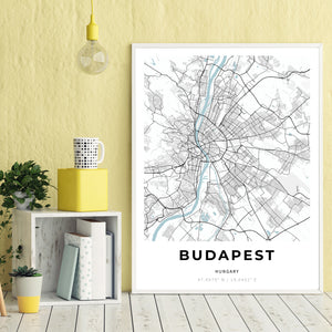 Map of Budapest, Hungary