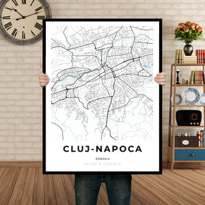 Map of Cluj-Napoca, Romania