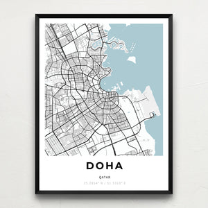Map of Doha, Qatar