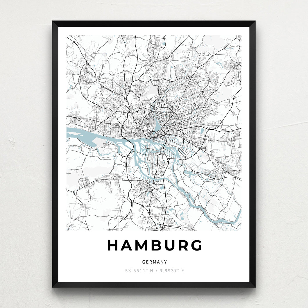 Map of Hamburg, Germany