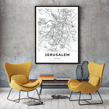 Load image into Gallery viewer, Map of Jerusalem, Palestine
