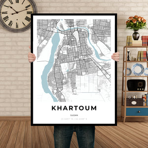 Map of Khartoum, Sudan