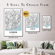 Load image into Gallery viewer, Map of Lisbon, Portugal
