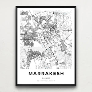 Map of Marrakesh, Morocco