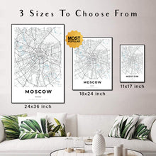 Load image into Gallery viewer, Map of Moscow, Russia
