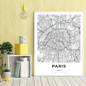 Map of Paris, France
