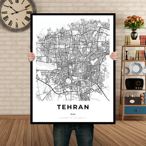 Map of Tehran, Iran