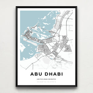 Map of Abu Dhabi, United Arab Emirates