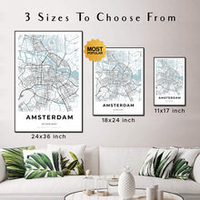 Load image into Gallery viewer, Map of Amsterdam, Netherlands
