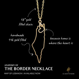 Classy Vendor | The Anatomy of The Borders of Palestine Necklace - 14K Gold Filled Necklace