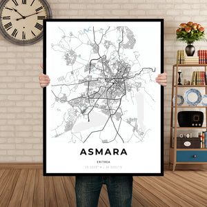 Map of Asmara, Eritrea