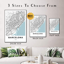 Load image into Gallery viewer, Map of Barcelona, Spain

