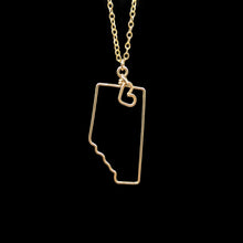 Load image into Gallery viewer, Classy Vendor | Borders of Alberta - Borders Necklace - 14K Gold Filled Necklace - Black Background
