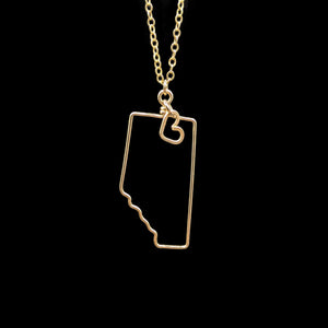 Classy Vendor | Borders of Alberta - Borders Necklace - 14K Gold Filled Necklace - Black Background