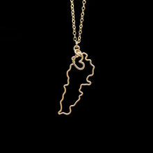 Load image into Gallery viewer, Classy Vendor | Borders of Lebanon - Borders Necklace - 14K Gold Filled Necklace - Black Background
