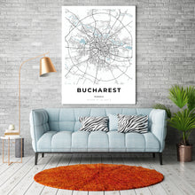 Load image into Gallery viewer, Map of Bucharest, Romania
