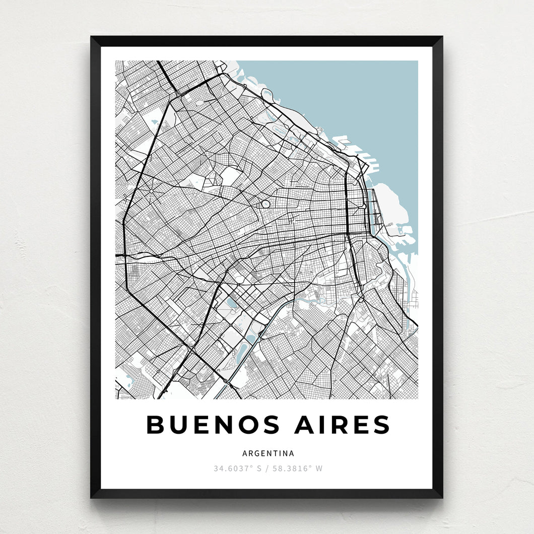 Map of Buenos Aires, Argentina