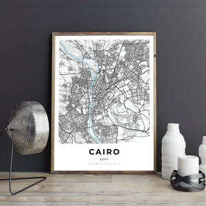 Map of Cairo, Egypt