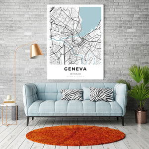 Map of Geneva, Switzerland