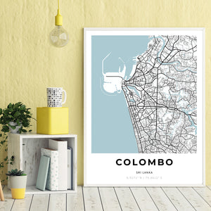 Map of Colombo, Sri Lanka
