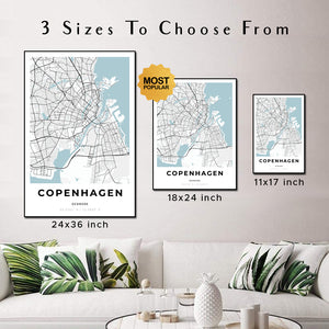 Map of Copenhagen, Denmark