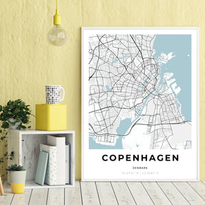 Map of Copenhagen, Denmark