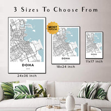 Load image into Gallery viewer, Map of Doha, Qatar
