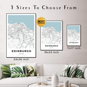 Map of Edinburgh, Scotland