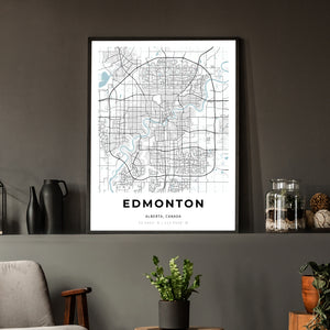 Map of Edmonton, Canada