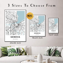 Load image into Gallery viewer, Map of Geneva, Switzerland
