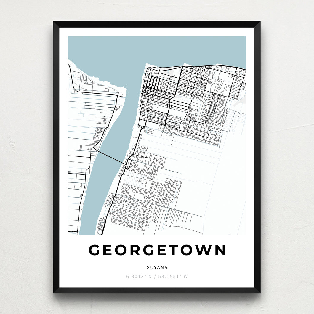 Map of Georgetown, Guyana