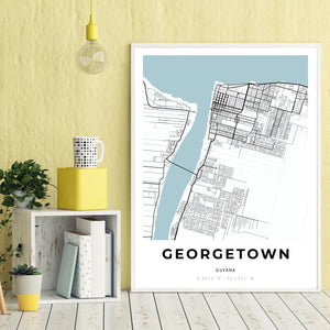 Map of Georgetown, Guyana