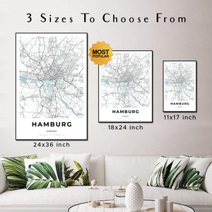 Map of Hamburg, Germany