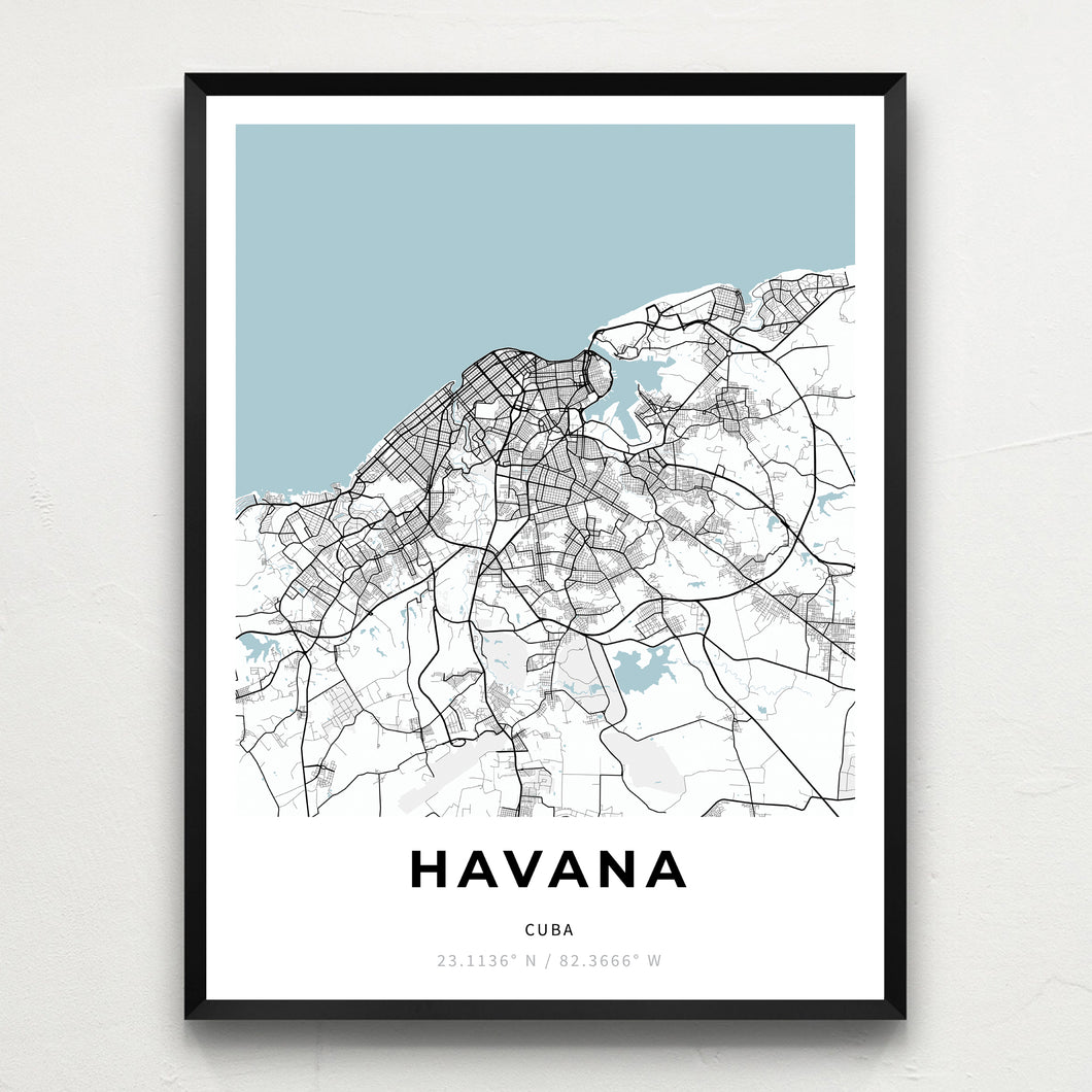 Map of Havana, Cuba