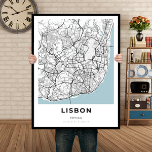 Map of Lisbon, Portugal