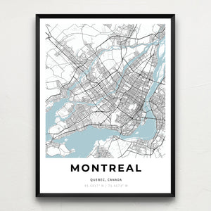 Map of Montreal, Canada