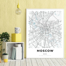 Load image into Gallery viewer, Map of Moscow, Russia
