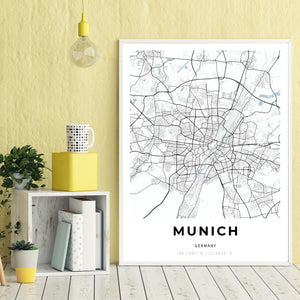 Map of Munich, Germany