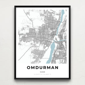 Map of Omdurman, Sudan