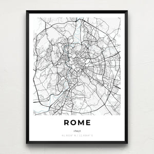 Map of Rome, Italy
