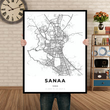 Load image into Gallery viewer, Map of Sanaa, Yemen
