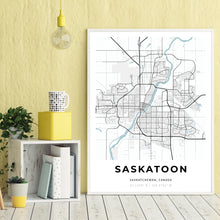 Load image into Gallery viewer, Map of Saskatoon, Canada
