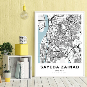 Map of Sayeda Zainab, Egypt