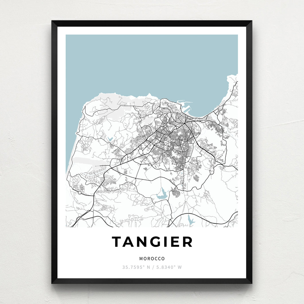 Map of Tangier, Morocco