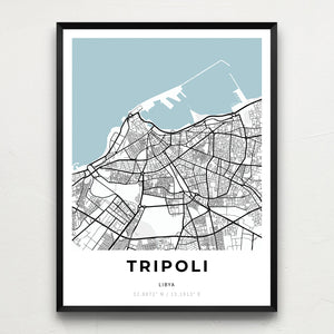 Map of Tripoli, Libya
