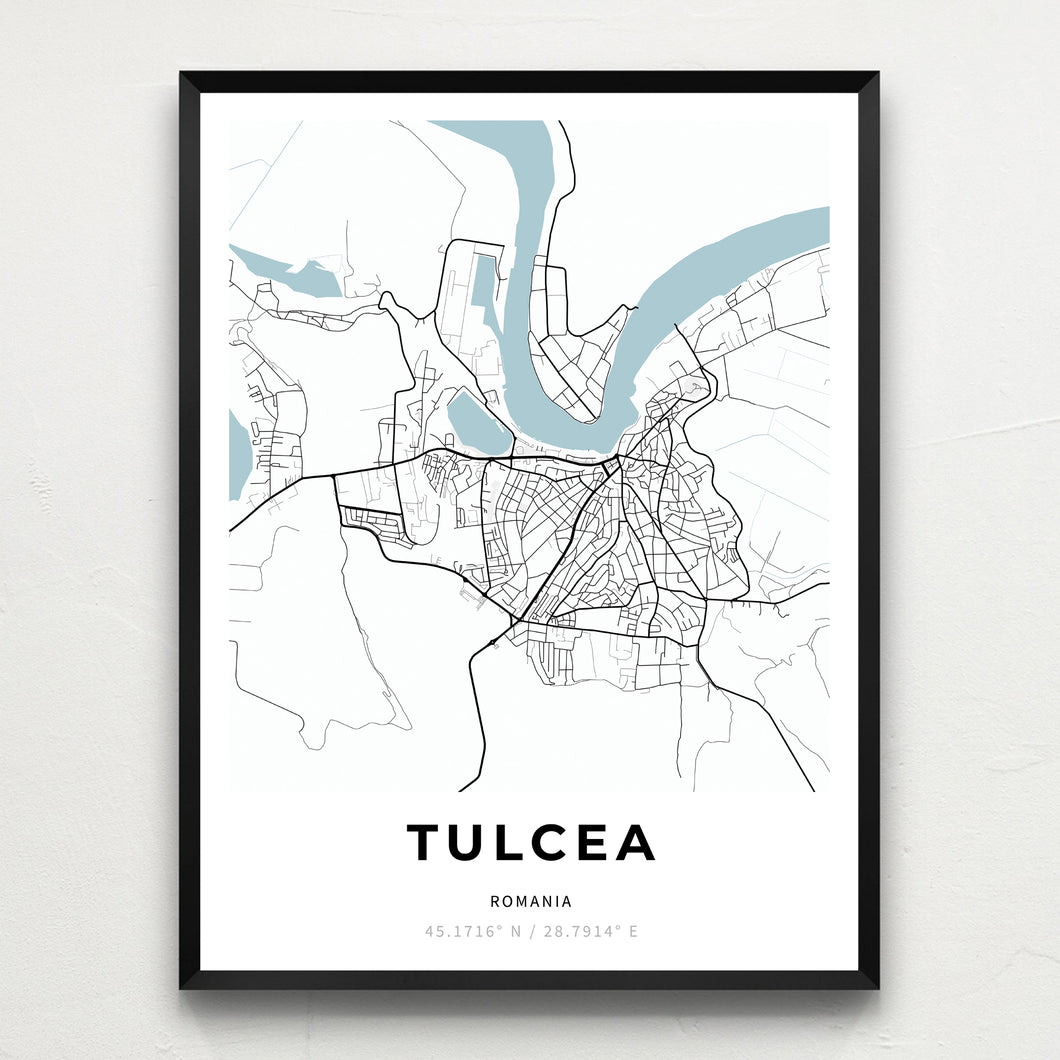 Map of Tulcea, Romania