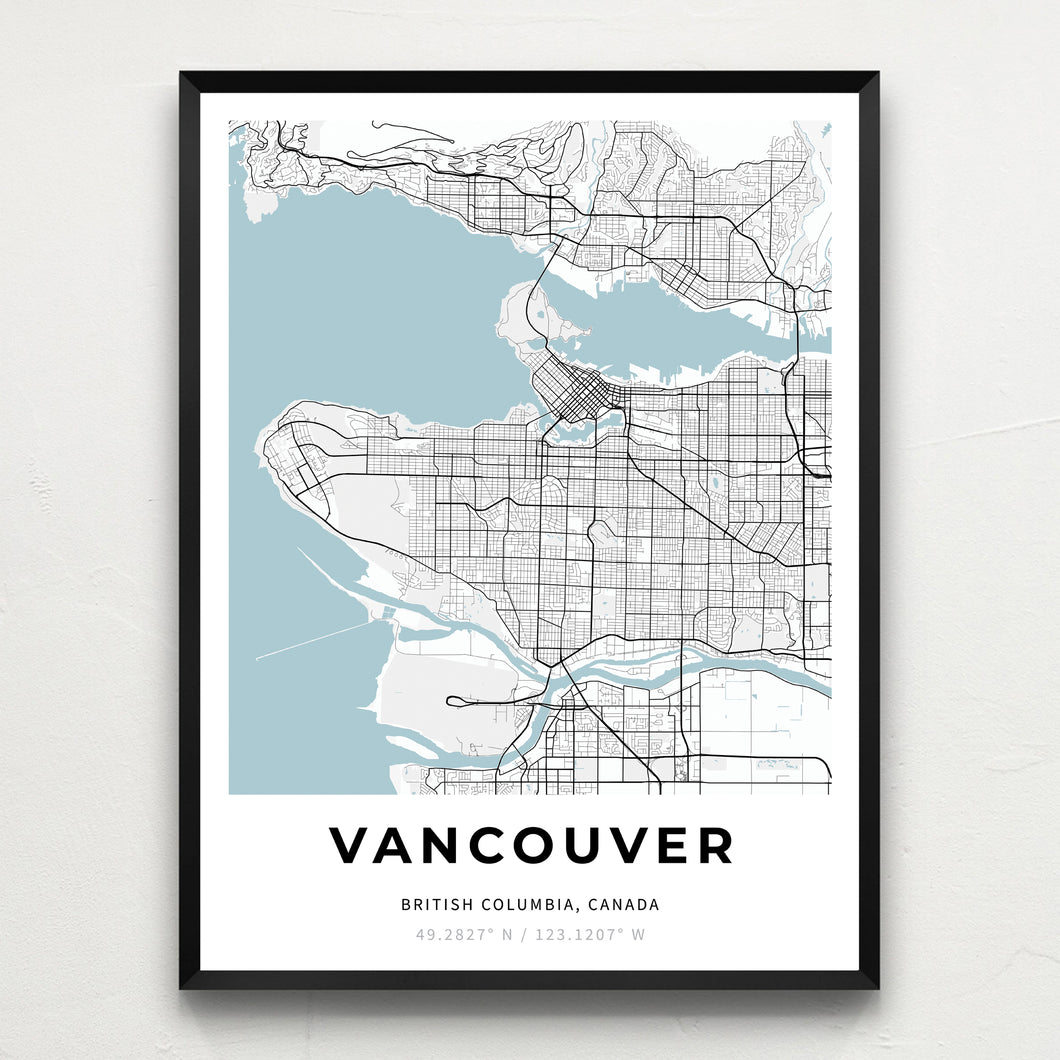 Map of Vancouver, Canada